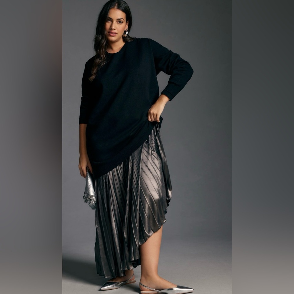 Anthropologie Black Twofer Sweater Dress  Sz. XL